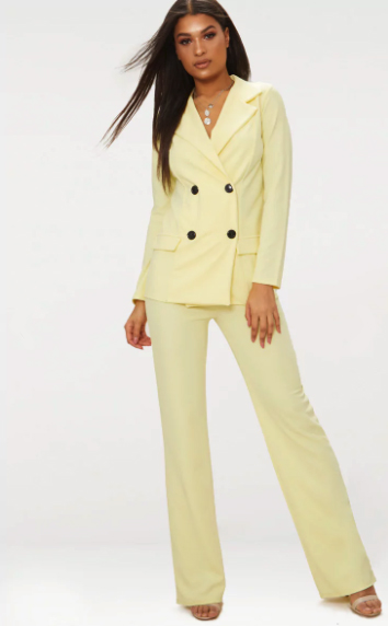 yellow trouser suit