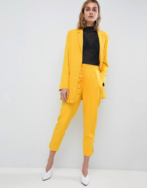 yellow trouser suit