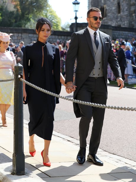 David Beckham and Victoria Beckham arrive at St Ge