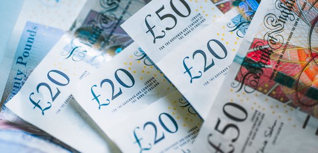 Pounds money notes stock image