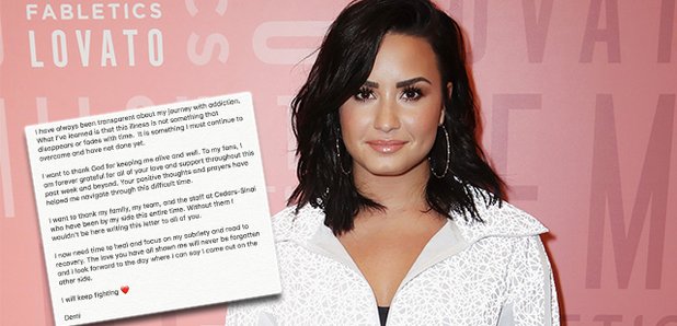 Demi Lovato Thanks Fans For Their Support After Drug Overdose