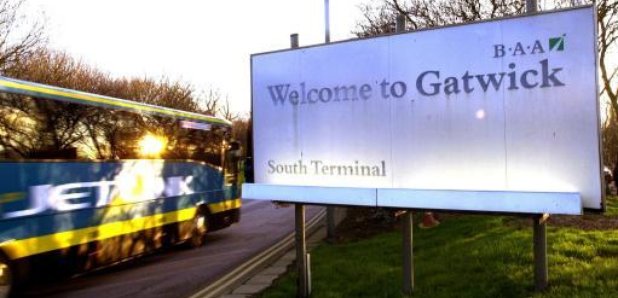 A Sign reading welcome to Gatwick Aiport