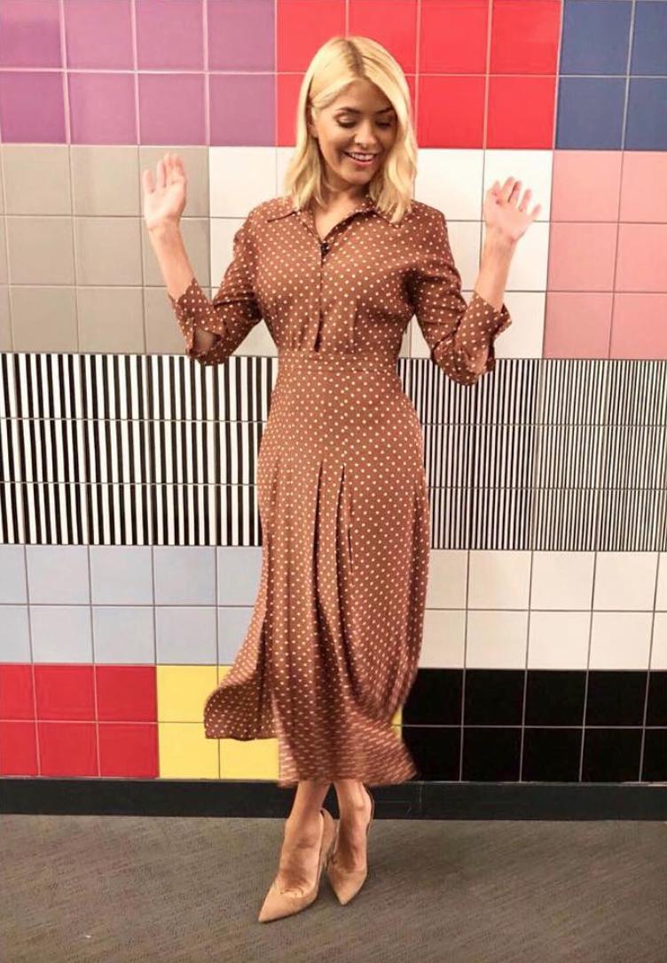 Holly Willoughby wears polka dot dress