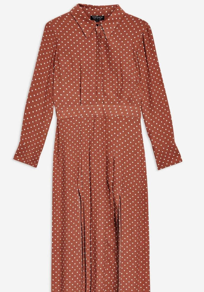 Topshop polka dot midi sales dress