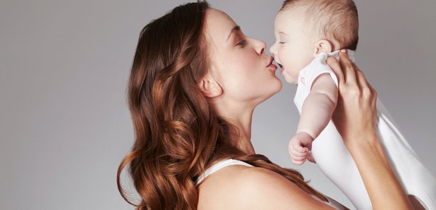 Mom sales kissing baby