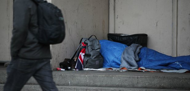 Rough sleeper in doorway