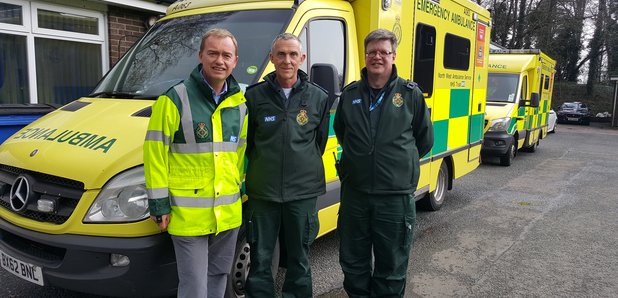 Tim Farron meets Ambulance staff