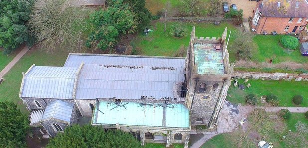 Damage after Royston Church fire