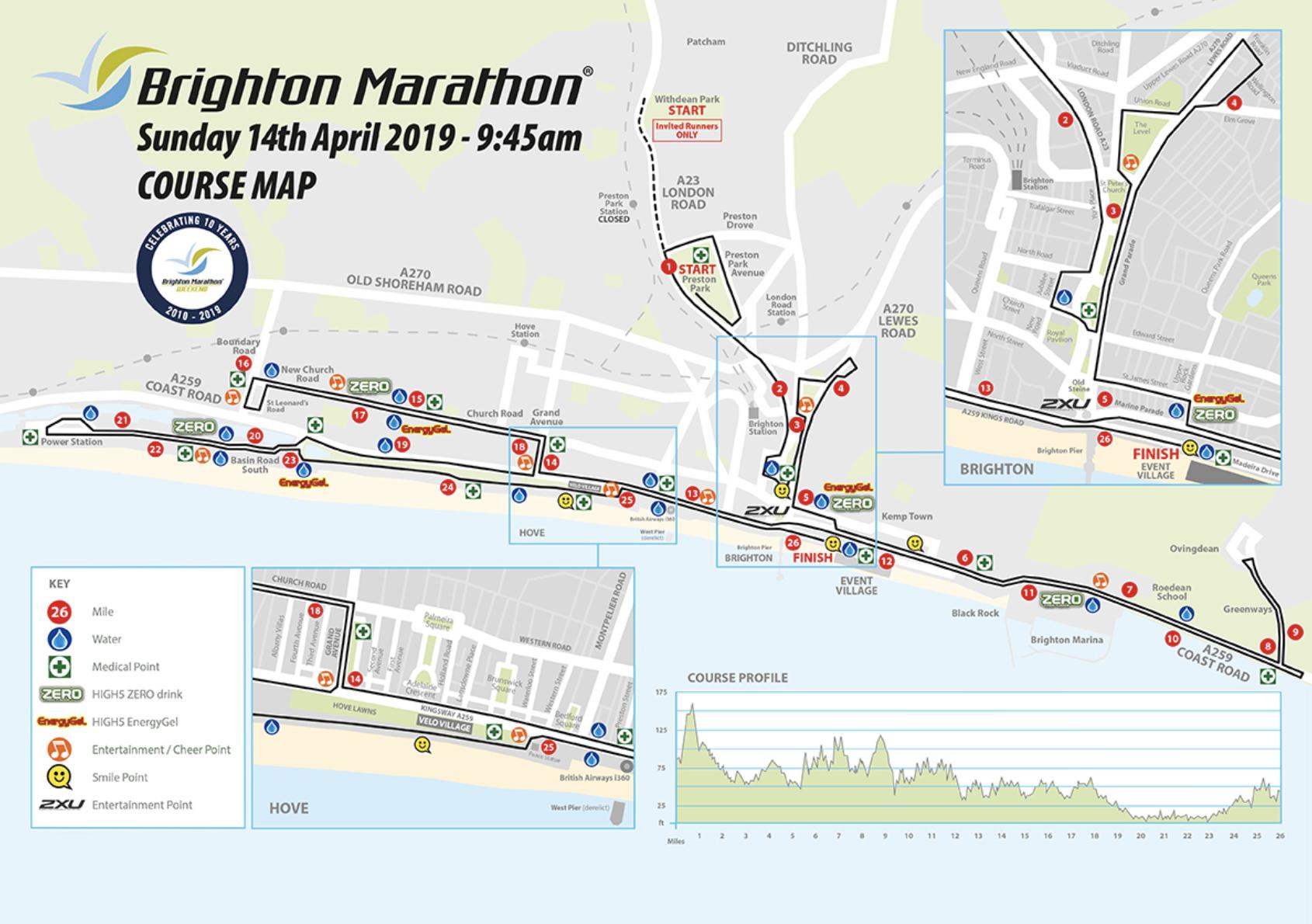 Brighton Marathon 2019 Map