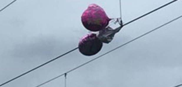 Network Rail Balloons in wires