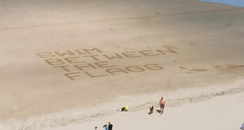 Cornwall RNLI sand signage