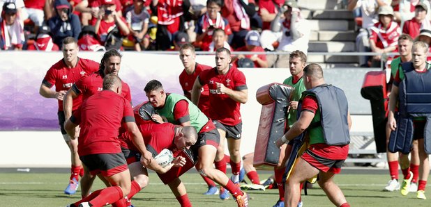 Wales training at the Rugby World Cup in Japan