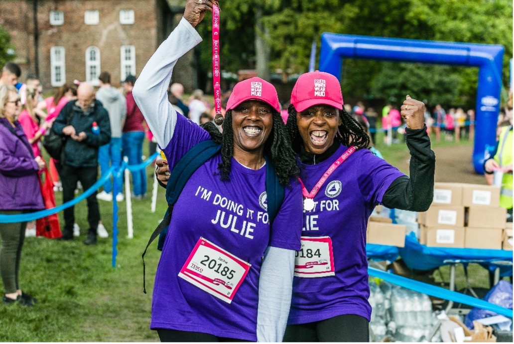 Participant's smile at a Race for Life event