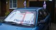 Image 10: England flags on car in Bedford