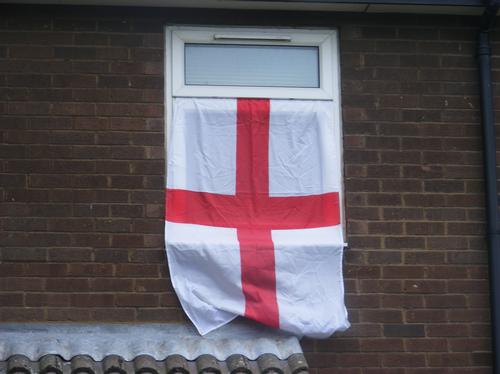 England flag in Bedford window